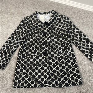 Elegant Black and White Women's Trench Coat